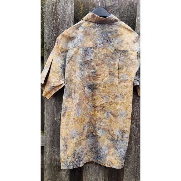 Pete Huntington Bali Hawaiian Button Up Shirt Mens Medium Abstract Floral - Picture 6 of 16